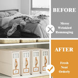 Darrahopens Home & Garden > Bedding > Pillowcases CARLA HOME Bed Sheet Organizer Set of 4 with Handle & Window for Covers, Pillowcases, Blankets, Clothes & Sheets (Beige)
