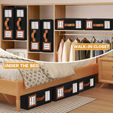 Darrahopens Home & Garden > Bedding > Pillowcases CARLA HOME Bed Sheet Organizer Set of 4 with Handle & Window for Covers, Pillowcases, Blankets, Clothes & Sheets (Black)