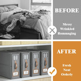 Darrahopens Home & Garden > Bedding > Pillowcases CARLA HOME Bed Sheet Organizer Set of 8 with Handle & Window for Covers, Pillowcases, Blankets, Clothes & Sheets (Grey)