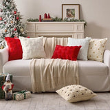 Darrahopens Home & Garden > Bedding > Pillowcases Christmas Pillowcases - 2-pack - White - Winter - White Christmas tree and star pattern - Sofa decoration - 45x45 cm (pillowcase not included)