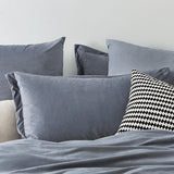 Darrahopens Home & Garden > Bedding > Pillowcases CleverPolly Set of 2 Super Soft Corduroy Velvet Standard Pillowcase - Steel