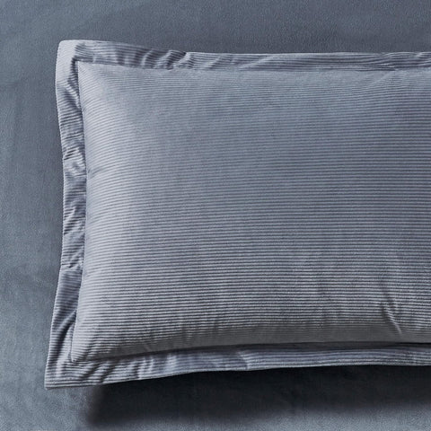 Darrahopens Home & Garden > Bedding > Pillowcases CleverPolly Set of 2 Super Soft Corduroy Velvet Standard Pillowcase - Steel