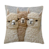 Darrahopens Home & Garden > Bedding > Pillowcases Cute Alpaca Throw Pillow Cover Set of 2 – Soft Faux Fur Decorative Cushion Case for Sofa, Bed, Car – Cozy Home Accent (Gray)