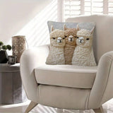 Darrahopens Home & Garden > Bedding > Pillowcases Cute Alpaca Throw Pillow Cover Set of 2 – Soft Faux Fur Decorative Cushion Case for Sofa, Bed, Car – Cozy Home Accent (Gray)