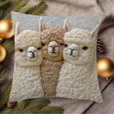 Darrahopens Home & Garden > Bedding > Pillowcases Cute Alpaca Throw Pillow Cover Set of 2 – Soft Faux Fur Decorative Cushion Case for Sofa, Bed, Car – Cozy Home Accent (Gray)