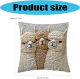 Darrahopens Home & Garden > Bedding > Pillowcases Cute Alpaca Throw Pillow Cover Set of 2 – Soft Faux Fur Decorative Cushion Case for Sofa, Bed, Car – Cozy Home Accent (Gray)