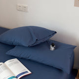 Darrahopens Home & Garden > Bedding > Pillowcases Dark Blue 100% Cotton Pillowcase Set - Envelope Closure(without pillow core)