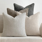 Darrahopens Home & Garden > Bedding > Pillowcases Light Green Plush Chenille Cushion Covers Set of 2 - Soft Textured Decorative Throw Pillow Cases for Sofa Couch, 45x45cm