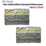 Darrahopens Home & Garden > Bedding > Pillowcases Pair of Microfiber Polyester Ali Neon Grey/Green Standard Pillowcases by Home Innovations