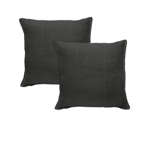 Darrahopens Home & Garden > Bedding > Pillowcases Pair of Pure Linen European Pillowcases Charcoal