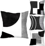 Darrahopens Home & Garden > Bedding > Pillowcases Pillowcase - 4-pack - Pillowcases with abstract geometric pattern - 45x45 cm - Pillowcases with zipper - Black and white pillowcases (pillow insert not included)