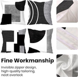 Darrahopens Home & Garden > Bedding > Pillowcases Pillowcase - 4-pack - Pillowcases with abstract geometric pattern - 45x45 cm - Pillowcases with zipper - Black and white pillowcases (pillow insert not included)