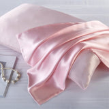 Darrahopens Home & Garden > Bedding > Pillowcases Satin Silk Pillowcase Standard Size 2 Pack Super Soft Envelope Closure for Hair and Skin Care