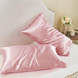 Darrahopens Home & Garden > Bedding > Pillowcases Satin Silk Pillowcase Standard Size 2 Pack Super Soft Envelope Closure for Hair and Skin Care