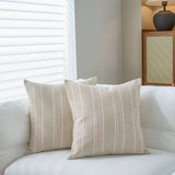 Darrahopens Home & Garden > Bedding > Pillowcases Textured Vertical Striped Pillowcases - Scandinavian Home Decor Accents (Pink Stripes Pair - 45x45cm)