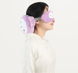 Darrahopens Home & Garden > Bedding > Pillows 2-in-1 Convertible Eye Mask & Travel Neck Pillow Set - Plush Fabric with Snap Closure(brown)