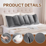 Darrahopens Home & Garden > Bedding > Pillows 6-Segment Adjustable Weighted Body Pillow for Anxiety Adults, 10lbs | Modular Sensory Pillow with Velvet Cover, Customizable Support for Side Sleepers, Pressure Relief & Deeper Sleep, 47" x 15.7"