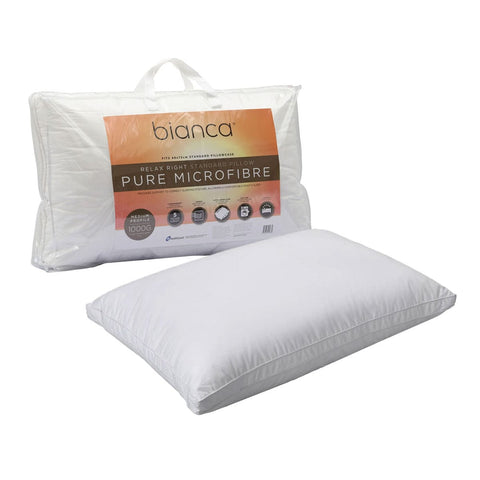 Darrahopens Home & Garden > Bedding > Pillows Bianca 1000g Relax Right Pure Microfiber Medium Profile Standard Pillow 49 x 72cm