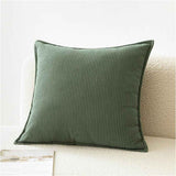 Darrahopens Home & Garden > Bedding > Pillows Couch Throw Pillows Covers 18x18 Inch Set of 4,Green Corduroy Decorative Cushion Case,Rustic Fun Living Room Decor （only pillowcases）