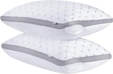 Darrahopens Home & Garden > Bedding > Pillows Gioia Casa Premium Bamboo Cooling Twin Pack Plush Down-Like Pillows - Medium to High Profile (2PCS) - with Free 2 Quilted Pillow Protectors (Improved Version)