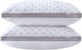 Darrahopens Home & Garden > Bedding > Pillows Gioia Casa Premium Bamboo Cooling Twin Pack Plush Down-Like Pillows - Medium to High Profile (2PCS) - with Free 2 Quilted Pillow Protectors (Improved Version)