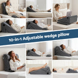 Darrahopens Home & Garden > Bedding > Pillows Giselle Bedding Adjustable Wedge Pillow Grey
