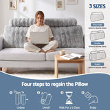 Darrahopens Home & Garden > Bedding > Pillows Giselle Wedge Pillow Headboard, Easy Wash Zipper Cover & Anti-Flat Foam, Couch Lumbar Support for Dorm Readers, 340g Faux Rabbit Fur with Dual Pockets, Queen In Australia - Darrahopens