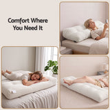 Darrahopens Home & Garden > Bedding > Pillows Giselle wedge pillow headboard with non-flattening shredded foam core, perfect for dorm reading or sofa lap desk, 330g corduroy cover, side pockets, Queen In Australia - Darrahopens