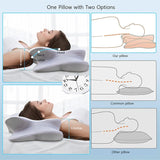 Darrahopens Home & Garden > Bedding > Pillows High-Performance Butterfly Memory Foam Pillow – 15° Cervical Support, Cooling Gel Cover, Ergonomic Contour Design for Neck Pain Relief & Deep Sleep – Ideal for Side & Back Sleepers (White & Gray)