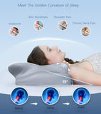 Darrahopens Home & Garden > Bedding > Pillows High-Performance Butterfly Memory Foam Pillow – 15° Cervical Support, Cooling Gel Cover, Ergonomic Contour Design for Neck Pain Relief & Deep Sleep – Ideal for Side & Back Sleepers (White & Gray)