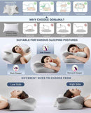 Ice Silk Butterfly-Shaped Memory Foam Pillow | Ergonomic, Orthopedic, Sleep-Aiding, Suitable for Three Sleeping Positions (23.62*15.75*5.12 inch，blue)