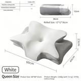 Ice Silk Butterfly-Shaped Memory Foam Pillow | Ergonomic, Orthopedic, Sleep-Aiding, Suitable for Three Sleeping Positions (23.62*15.75*5.12 inch，White)