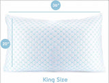 Darrahopens Home & Garden > Bedding > Pillows King Size Cooling Pillow with Shredded Memory Foam & Gel Infusion – Adjustable Loft, Breathable Dual-Sided Cover, 20" x 36" (Blue) | Other Sizes Available in Store