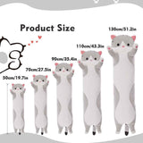 Darrahopens Home & Garden > Bedding > Pillows Long Cat Plush Pillow Cat Plush Toy PP Fabric Pillow Soft Cat Pillow Cat-Themed - Gray - Size 51.2 In Australia - Darrahopens
