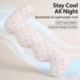 Darrahopens Home & Garden > Bedding > Pillows Long Rectangular Leg Pillow for Side Sleeping, Breathable Summer Cushion with Removable Washable Cover, Slim Lightweight Support Pillow for Bed Sofa Couch Travel Use - White - Size 100cm In Australia - Darrahopens