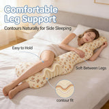 Darrahopens Home & Garden > Bedding > Pillows Long Rectangular Leg Pillow for Side Sleeping, Breathable Summer Cushion with Removable Washable Cover, Slim Lightweight Support Pillow for Bed Sofa Couch Travel Use - White - Size 100cm In Australia - Darrahopens
