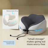 Darrahopens Home & Garden > Bedding > Pillows Memory Foam Travel Neck Pillow, U-Shaped Pillow with Ice Silk Cover, Adjustable Lock, and Storage Case for Airplane, Car, Office - Gray