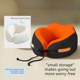 Darrahopens Home & Garden > Bedding > Pillows Memory Foam Travel Neck Pillow, U-Shaped Pillow with Ice Silk Cover, Adjustable Lock, and Storage Case for Airplane, Car, Office - Orange