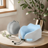Darrahopens Home & Garden > Bedding > Pillows Memory Foam Travel Neck Pillow, U-Shaped Pillow with Ice Silk Cover, Adjustable Lock, and Storage Case for Airplane, Car, Office - Pink