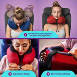 Darrahopens Home & Garden > Bedding > Pillows Memory Foam U-Shaped Neck Pillow, Adjustable with Strap & Storage Bag for Travel, Airplane, Car, Office, and Theater Use – Black