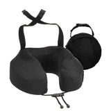 Darrahopens Home & Garden > Bedding > Pillows Memory Foam U-Shaped Neck Pillow, Adjustable with Strap & Storage Bag for Travel, Airplane, Car, Office, and Theater Use – Black