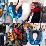 Darrahopens Home & Garden > Bedding > Pillows Memory Foam U-Shaped Neck Pillow, Adjustable with Strap & Storage Bag for Travel, Airplane, Car, Office, and Theater Use – Black