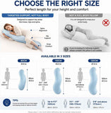 Darrahopens Home & Garden > Bedding > Pillows Pea Pod Shape Body Pillow for Adults Full-Body Support Side Sleeper Pillow, Pregnancy Back Pain Relief, Soft Hug Pillow with Memory Fiber Filling