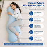 Darrahopens Home & Garden > Bedding > Pillows Pea Pod Shape Body Pillow for Adults Full-Body Support Side Sleeper Pillow, Pregnancy Back Pain Relief, Soft Hug Pillow with Memory Fiber Filling