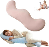 Darrahopens Home & Garden > Bedding > Pillows Pea Pod Shape Body Pillow for Adults Full-Body Support Side Sleeper Pillow, Pregnancy Back Pain Relief, Soft Hug Pillow with Memory Fiber Filling