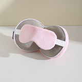 Darrahopens Home & Garden > Bedding > Pillows Pink and Grey 3-in-1 Foldable Sleep Eye Mask with Neck Pillow - Compact Travel Pillow for Airplane, Office Naps and Restful Sleep