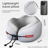 Darrahopens Home & Garden > Bedding > Pillows Portable Memory Foam U-Shaped Neck Pillow, Ergonomic 360° Support Adjustable Travel Pillow with Storage Case for Airplane, Car, Office - Gray