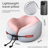 Darrahopens Home & Garden > Bedding > Pillows Portable Memory Foam U-Shaped Neck Pillow, Ergonomic 360° Support Adjustable Travel Pillow with Storage Case for Airplane, Car, Office - Pink