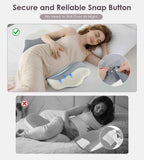Darrahopens Home & Garden > Bedding > Pillows Pregnancy Pillows for Sleeping, Memory Foam Maternity Pillow Support for Back Belly HIPS, Adjustable Travel Wedge Pillow for Pregnant Women, Side Sleeping Pregnant Pillows with Cooling Pillowcase - Gray - Size 27.5in In Australia - Darrahopens