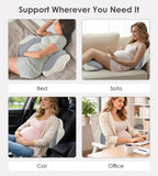 Darrahopens Home & Garden > Bedding > Pillows Pregnancy Pillows for Sleeping, Memory Foam Maternity Pillow Support for Back Belly HIPS, Adjustable Travel Wedge Pillow for Pregnant Women, Side Sleeping Pregnant Pillows with Cooling Pillowcase - Gray - Size 27.5in In Australia - Darrahopens